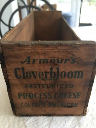 Vintage Wooden Armour Creameries Cloverbloom Process Cheese Box 3