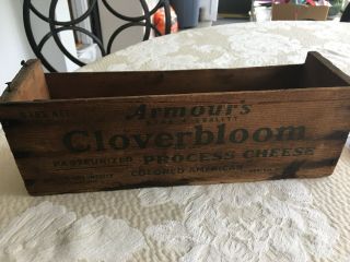 Vintage Wooden Armour Creameries Cloverbloom Process Cheese Box 4