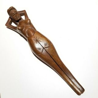 Vintage Wooden Naked Lady Nutcracker 13.  5 " Pin Up Girl Folk Art