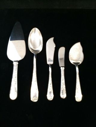 S.  Kirk & Son Old Maryland Engraved Sterling Silver Cake Serving 5 Piece Butter
