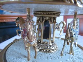 Vintage Faberge Imperial Musical White & Gold Carousel Egg - 11 