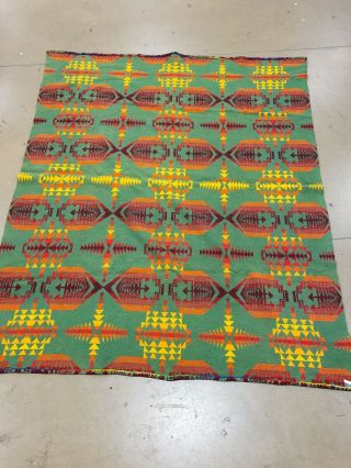 VTG 1920 ' s Pendleton Wool Blanket Aztec Southwest Tribal Multi - COLOR 71” x 60 