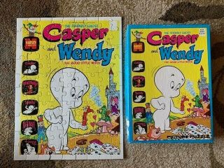 Rare 1962 Vintage Casper & Wendy The Good Witch 85 Piece Jigsaw Puzzle