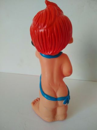 Vintage 1966 Doll Ideal Toy Rubber Girl Portugal Apron Only Nude Telephone 3