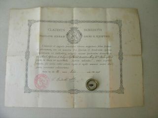 Antique Reliquary Relic Saint Alphonsus Maria De Liguori,  Document Redemptorist