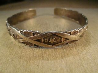 Antique Chinese Export Sterling Silver Bangle/cuff Bracelet,  Hallmarked,  27.  2g