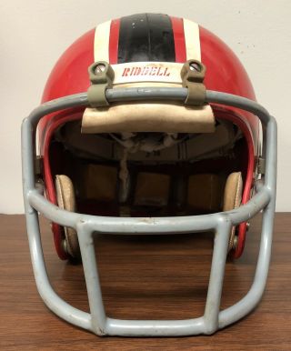 Rare 1974 WFL World Football League Game Helmet Chicago Fire W/Facemask 3