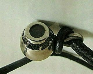 Barry Kieselstein - Cord Sterling & Leather Man In The Moon 2001 Necklace.  17 
