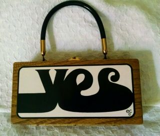 Vintage Enid Collins " Yes " Box Purse,  Full Mirror,