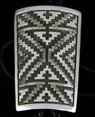 Vintage Dan Jackson Navajo Rug Pattern Design Bolo Tie