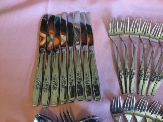 Vintage Style House USA Stainless Silverware Fancy Flatware Plus Serving 48 2