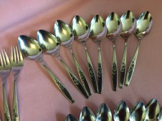 Vintage Style House USA Stainless Silverware Fancy Flatware Plus Serving 48 4