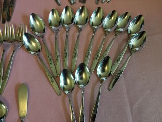 Vintage Style House USA Stainless Silverware Fancy Flatware Plus Serving 48 5