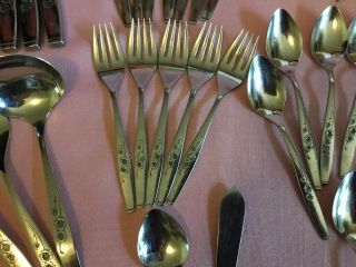 Vintage Style House USA Stainless Silverware Fancy Flatware Plus Serving 48 6