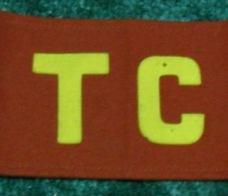 Wwii Us Army Transportation Corps Armband Gold " Tc " On Wool 4 " T X 17 1/4 " W