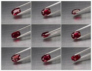 Rare 2.  01ct 8x6mm Cushion Natural Unheated Untreated Red Ruby,  Mozambique 2