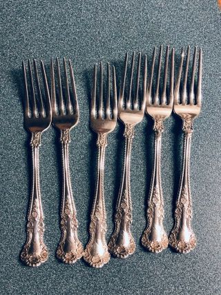 Cambridge By Gorham Sterling Silver Regular Fork 7 " - 6 Forks Total