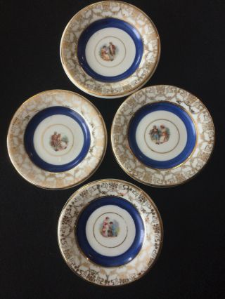 Le Petite 22k Gold Butter Pat Theme: Victorian Couples Vintage/ Antique China