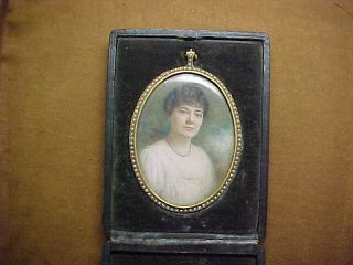 1916 Portrait,  Gold Filled & Seed Pearl Frame,  Signed Campton,  Camptor