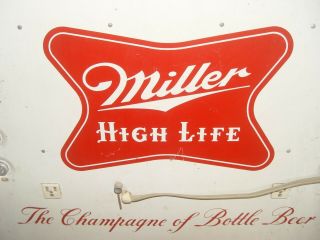 MILLER HIGH LIFE Lighted Bouncing Ball Beer Sign RARE Giant Size 2 Sided V - Top 8