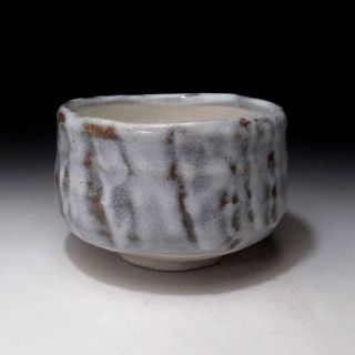 TF1: Japanese Pottery Tea bowl,  Shino ware by Famous potter,  Eichi Kato 2