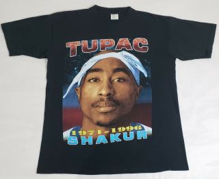 Vintage 90s Tupac Shakur Memorial Bootleg T - Shirt Sz Xl Rap Tee Hip Hop 2pac
