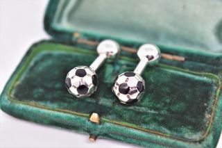Vintage Tiffany And Co.  Sterling Silver Cufflinks With A Football Design G456