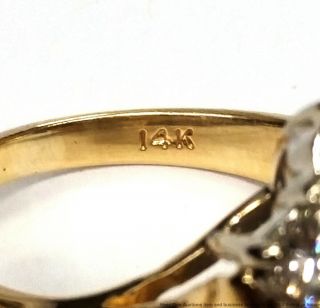 14K Yellow Gold Approx 3.  5ctw Fine Diamond Ladies Vintage Waterfall Ring Size 8 8