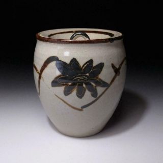 TQ5: Japanese Pottery Tea Ceremony Mizusashi,  Water Container,  Kyo ware 2