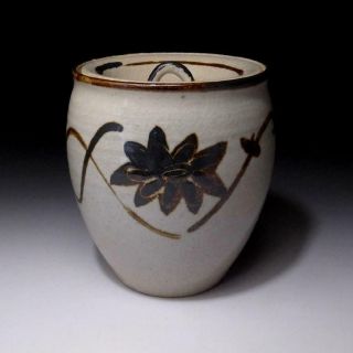 TQ5: Japanese Pottery Tea Ceremony Mizusashi,  Water Container,  Kyo ware 5