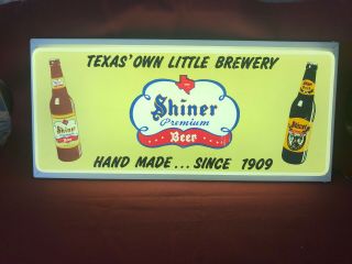 Vintage Shiner Bock Texas Beer Lighted Advertising Sign 24 " X11 "