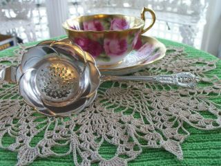 Sterling Silver Tea Strainer Wallace Rose Point Pattern