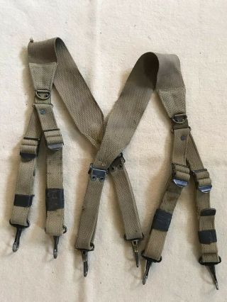 Vintage Wwii Us Army M1936 Combat Field Suspenders