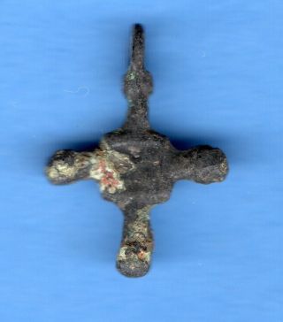 Russia Kiev Type Bronze Cross Pendant Viking Time 10 - 12th Ca 1100 Ad Rare 475