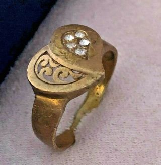 Ancient Antique Roman Bronze Ring 