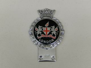 Vintage J R Gaunt Enamel And Metal London Car Badge Auto Emblem
