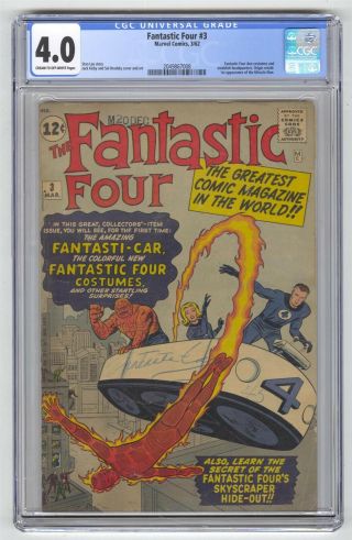 Fantastic Four 3 Cgc 4.  0 Vintage Marvel Key 1st Costumed Team & Miracle Man
