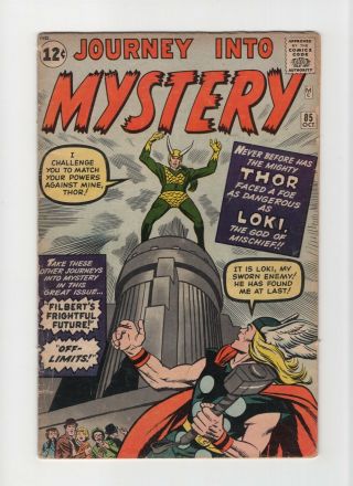 Journey Into Mystery 85 Vintage Marvel Comic Thor Key 1st Loki Silver Age 12c