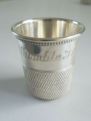 Authentic Cartier Sterling Silver " Only A Thimble Full " 1oz Jigger - Great Cond