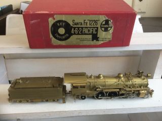 Vintage Brass Ho Santa Fe Steam Engine And Tender,  Key Imports,  Korea By Samhong