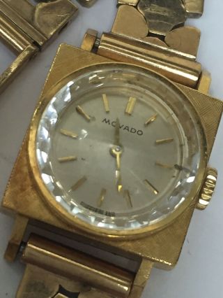 VINTAGE MOVADO 18k YELLOW GOLD 17 JEWEL SWISS LADIES MECHANICAL WATCH 6