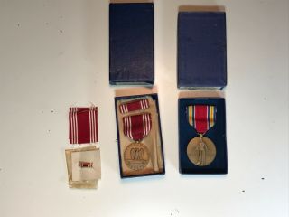 Ww2 Us Army Campaign Victory Medal And Good Conduct Medal,  Estate