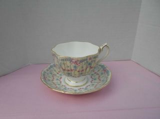 Queen Anne Royal Bridal Gown Fine Bone China Cup & Saucer.  Made In Eng.