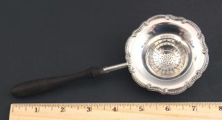Early 20thc Antique Tiffany & Co Sterling Silver Tea Strainer Wood Handle,  Nr