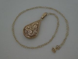 Vintage 9ct Gold Locket Pendant Necklace