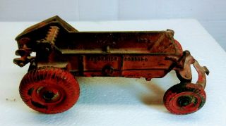 Vintage Mccormick - Deering Cast Iron Toy Manure Spreader,  Rubber Tires