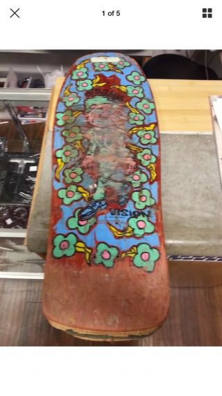 Mark Gonzales Face Vision Vintage Skateboard Color My Friends In Gonz and Roses 10