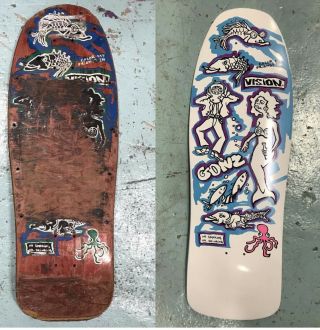 Mark Gonzales Face Vision Vintage Skateboard Color My Friends In Gonz and Roses 9