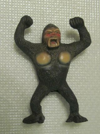 Vintage 7 " King Kong Rubber Toy Made In Hong Kong