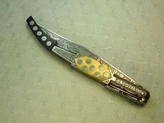 Ornate Antique Toledo Navaja Folding Lock Knife 6